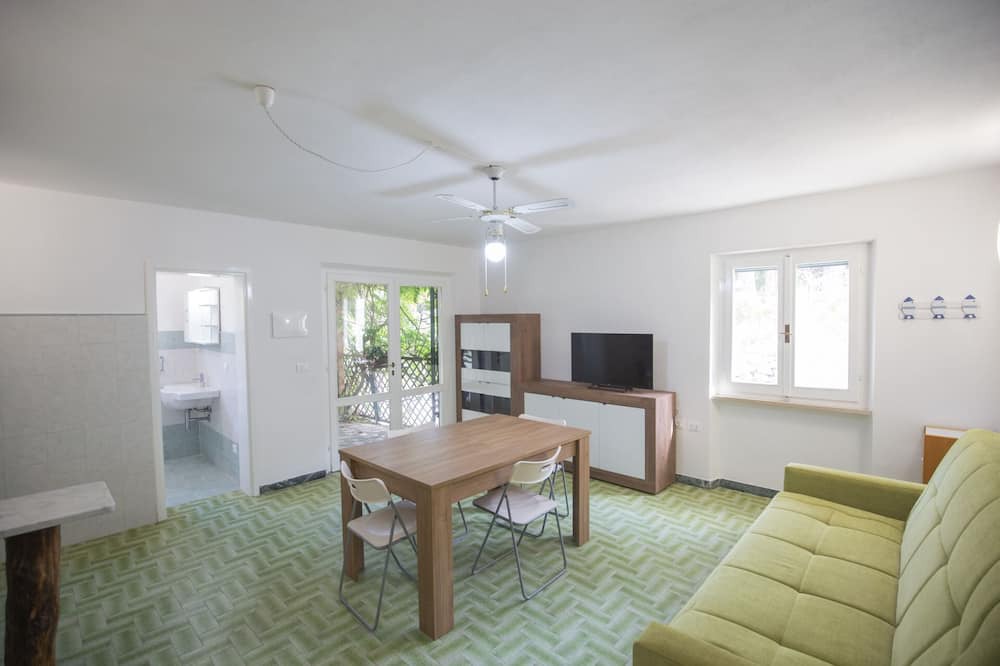 Magazzini Apartment | Located on the ground floor, it consists of a living room with kitchenette and sofa bed, a double be