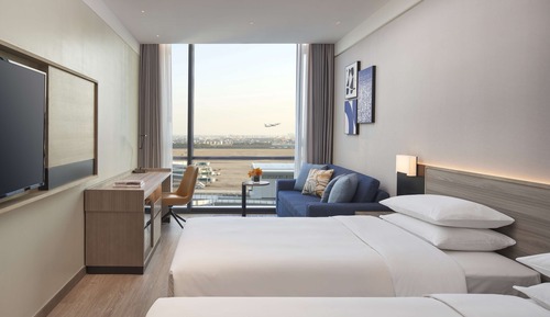 Airport View Two Twin Beds (with sofa bed)