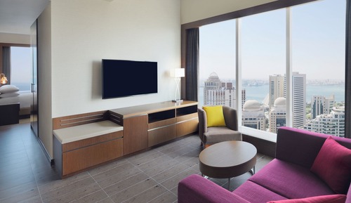 Junior Suite, 2 Twin Beds, Non Smoking, Partial Sea View