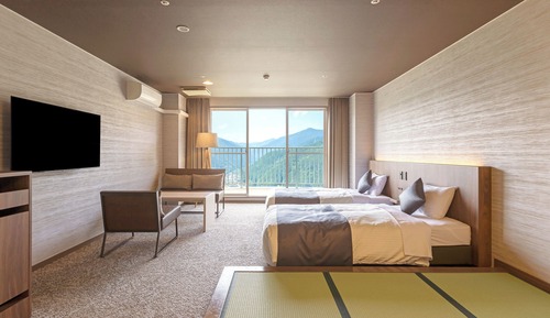 Superior Japanese-Western Twin Room, 6 Tatami Mats, Top Floor