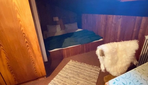 Economy Double Room, Shared Bathroom, Mountain View (Hüttezimmer Dachschräge)