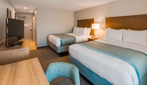 Standard Room, 2 Queen Beds, Non Smoking, Refrigerator & Microwave