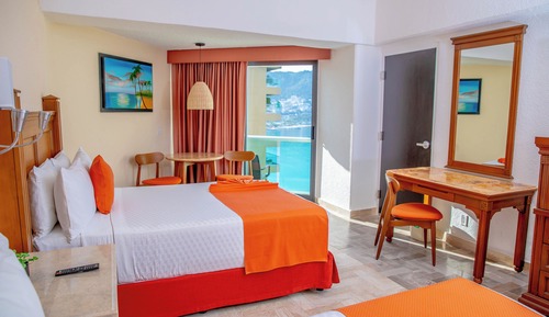 Standard Double Room, 2 Double Beds, Sea View