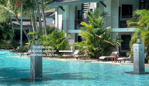 Deluxe Swimout Apartment, 3 Bedrooms, Poolside