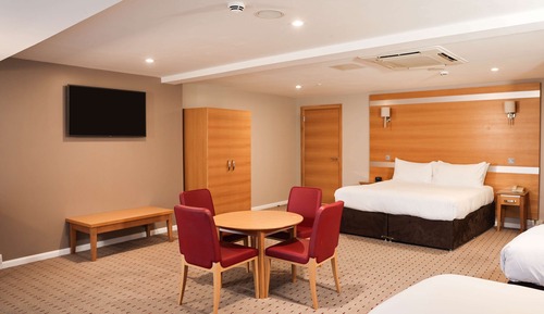 Family Room, 1 King Bed (Daytime Pitch View)