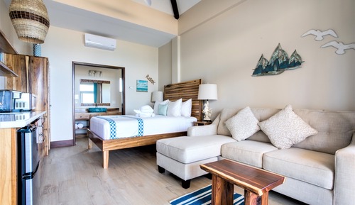 Deluxe Studio, 1 Queen Bed with Sofa bed, Beach View