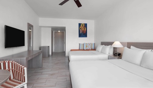 Room, 2 Double Beds, Beach View