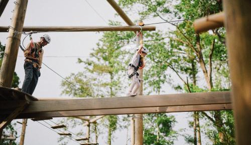 Glamping Tent - Slide and Bouldering