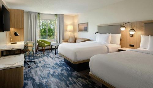 Large Queen Room with Two Queen Beds with Sofa Bed and Roll-In Shower - Mobility and Hearing Accessible