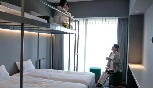 Bunk bed room with ocean view terrace