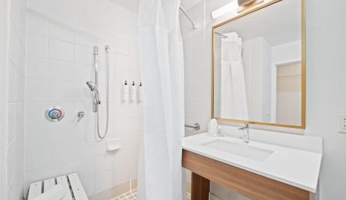 Newly Renovated Queen Room with Roll-in Shower - Mobility/Hearing Accessible 
