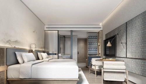 Deluxe Double Room with Two Double Beds and Resort View
