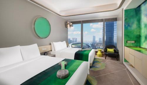 Sensational Queen, Guest room, 2 Queen, Suzhou Center view