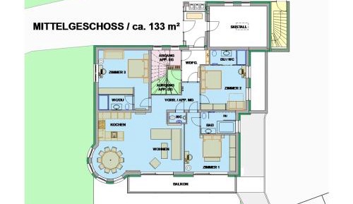 Three-Bedroom Apartment with Balcony