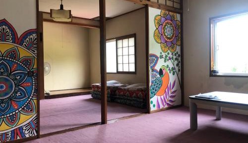 Japanese-Style Family Room with Shared Bathroom