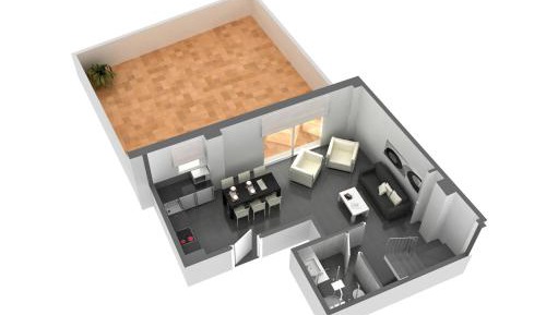Three-Bedroom Duplex Apartment with Terrace (3-6 Adults)