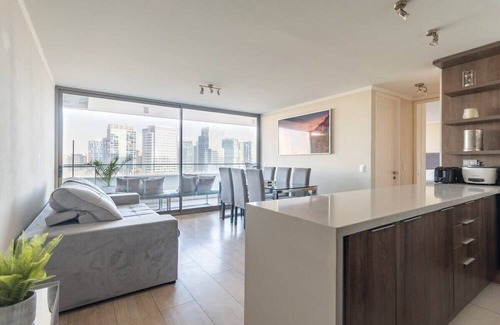 Apoquindo Apartment | Executive Park w/Private Gym, Office & City View