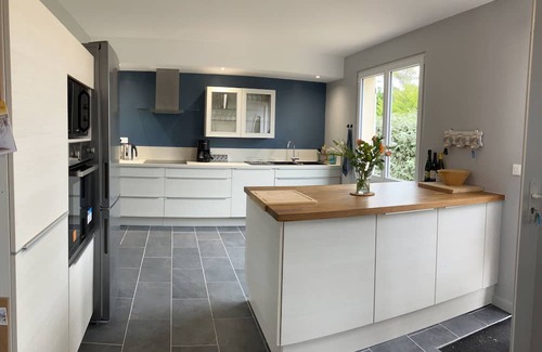 Saint-Germain-sur-Ay House | Seaside home, 1 min walk to the sandy beach, jacuzzi and plenty of outdoor space