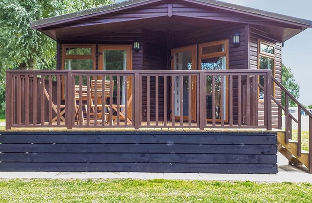 Modern two bedroom lodge, one double and one twin with en suite shower.