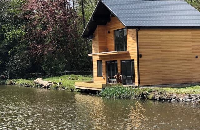 Executive retreat getaway featuring Professional hot tub. Hydropool luxury.